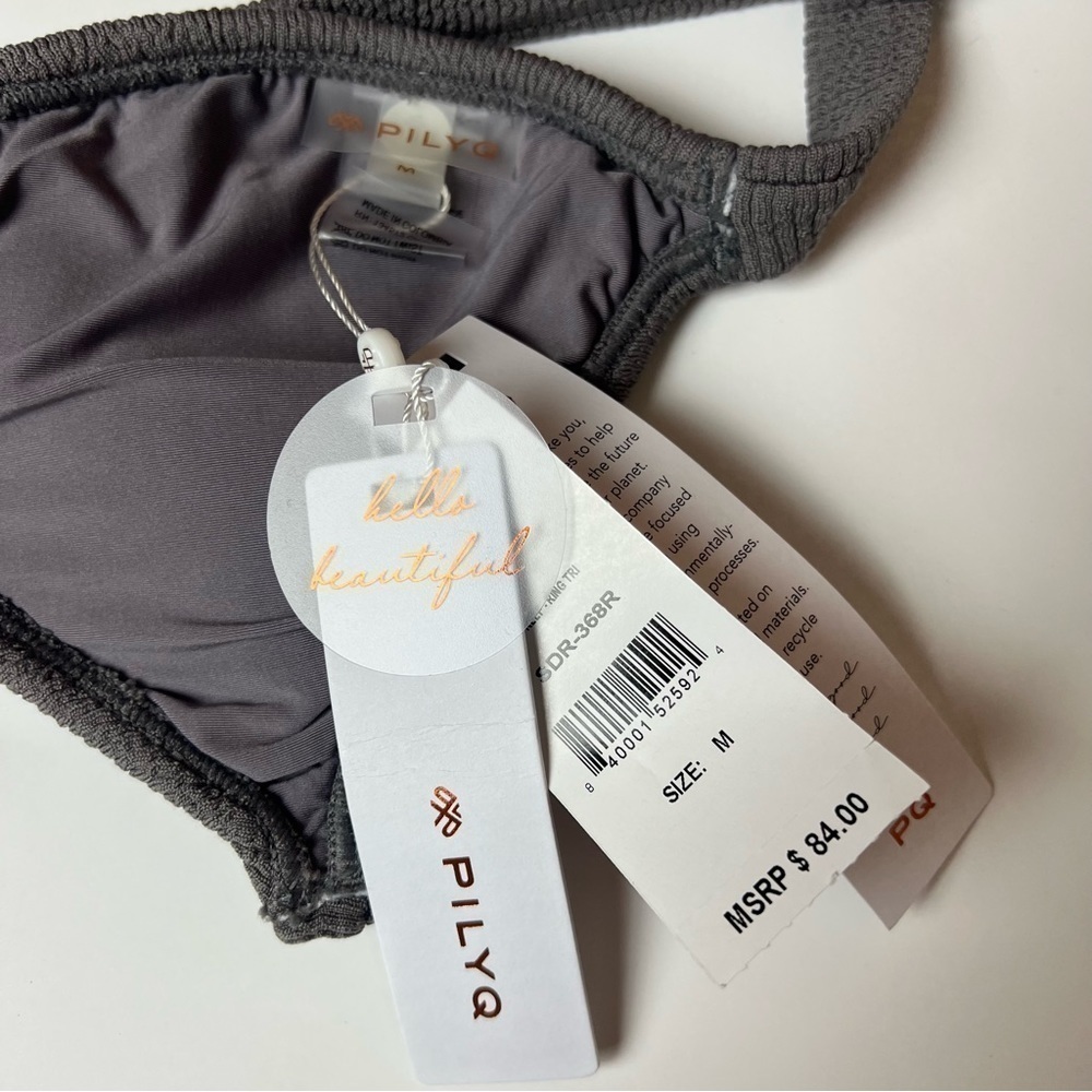 PilyQ Sand Reef Ring Triangle Top & Full Bottom
2 Pc. Bikini Set Size Medium NWT - Picture 6 of 6